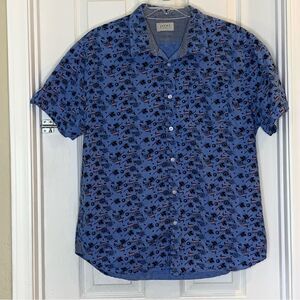Jachs New York Blue Printed Button Down Shirt Size Large